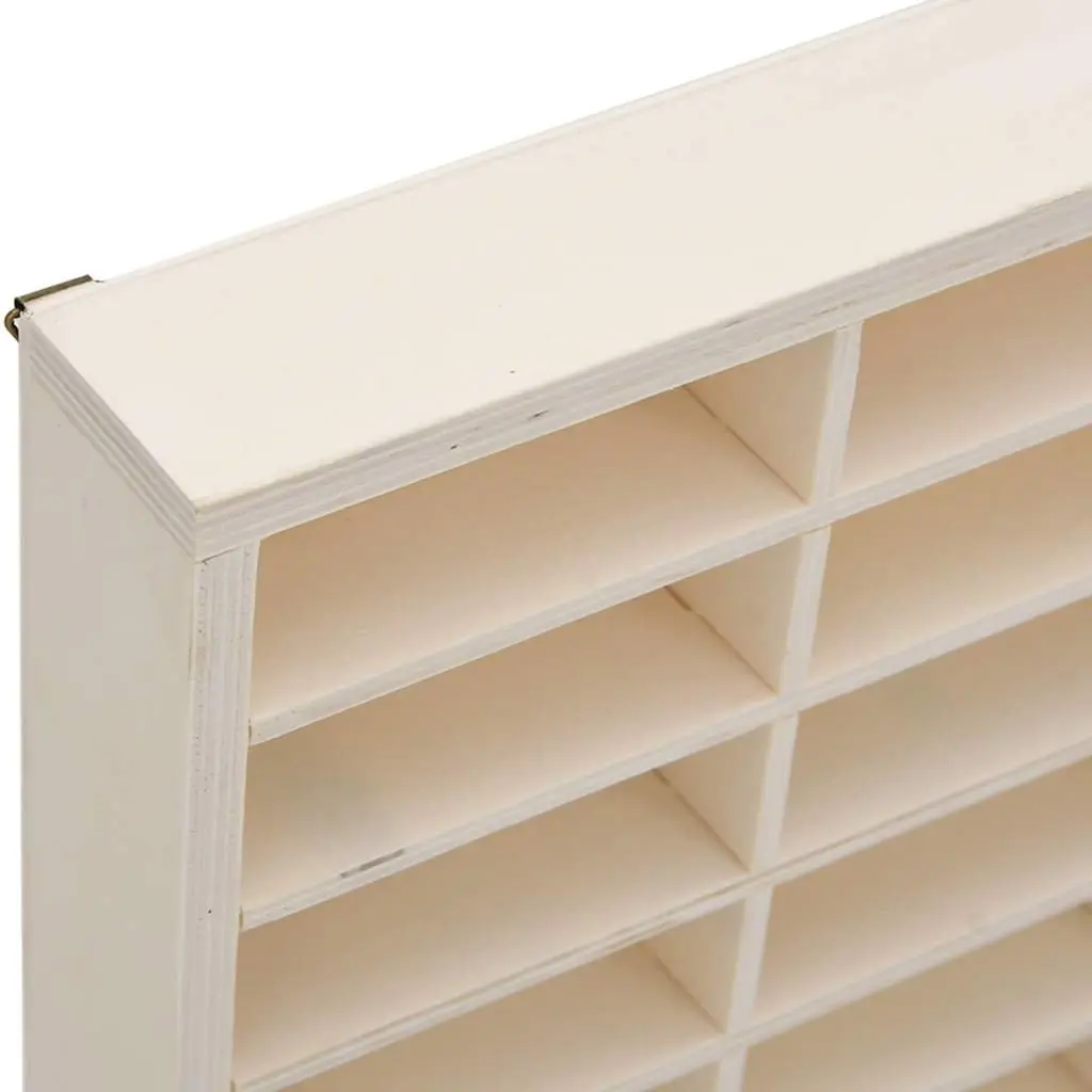 Wooden Display Case Wall Mounted 60 Compartments Brown Plywood