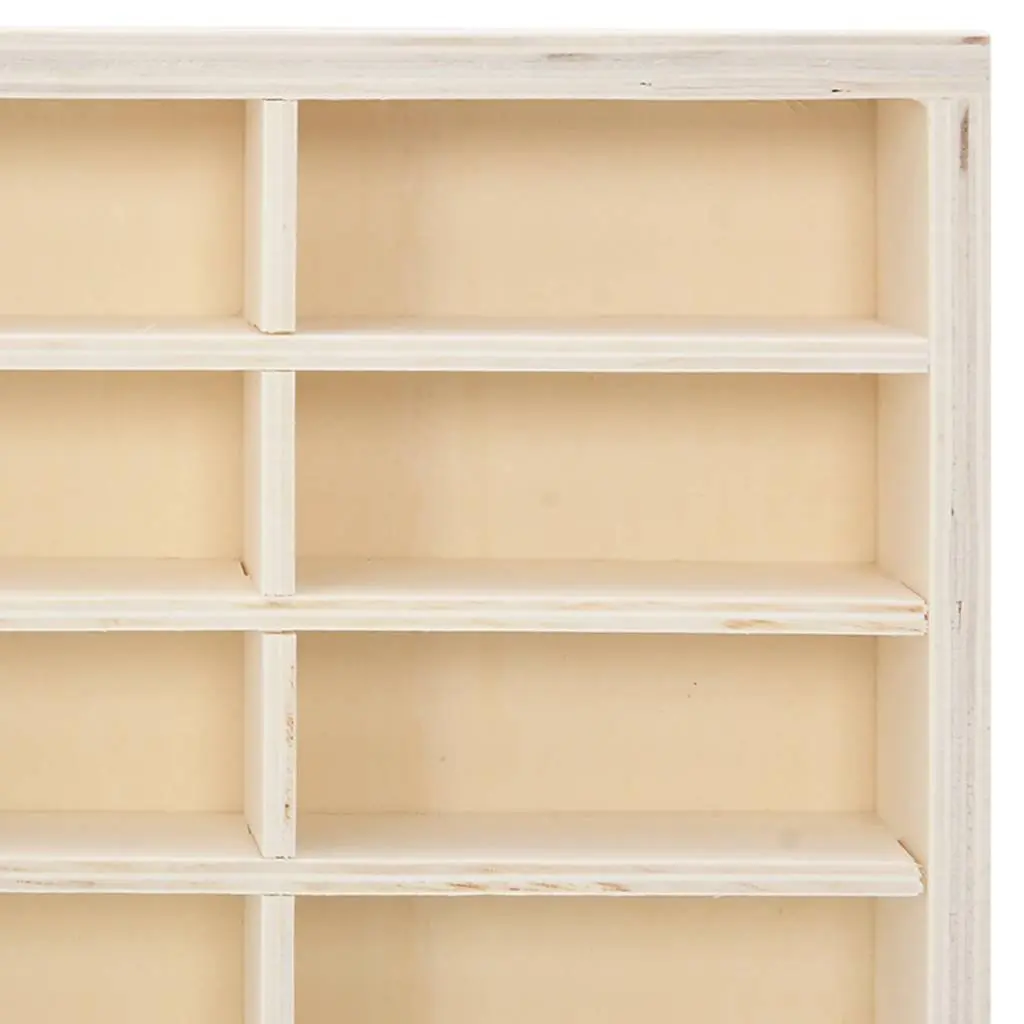 Wooden Display Case Wall Mounted 60 Compartments Brown Plywood