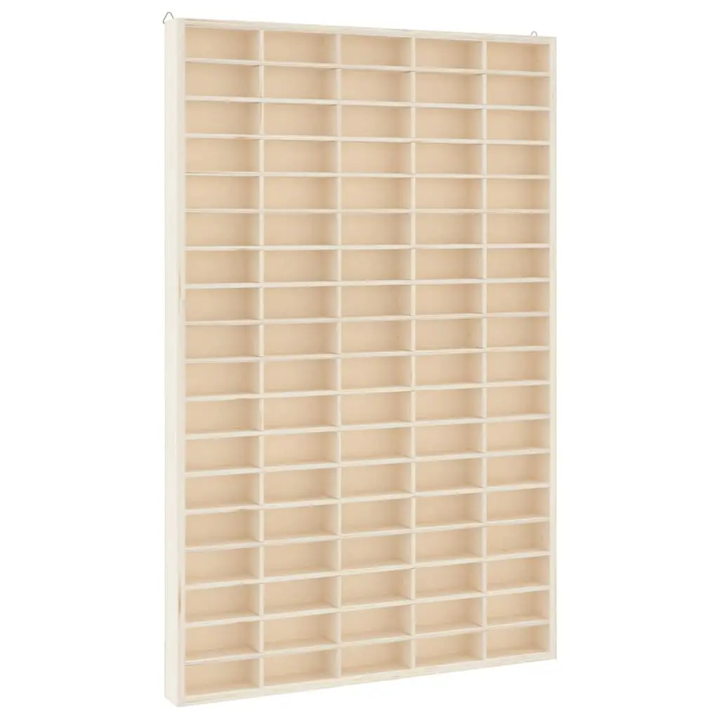 Wooden Wall Mounted Display Case 90 Compartments Collector Storage Organizer