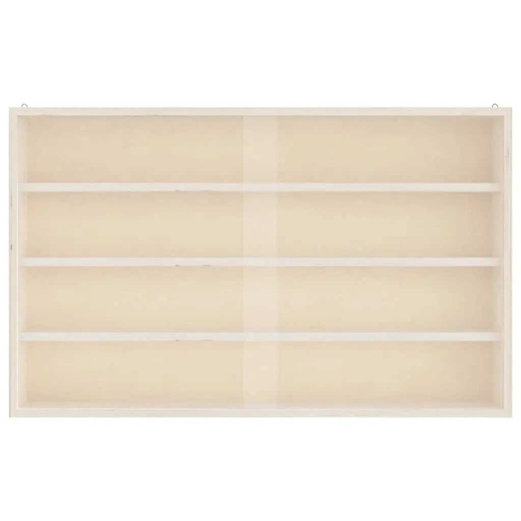 Wooden Wall Mounted Display Cabinet with Doors 4 Shelves Collector Storage Case