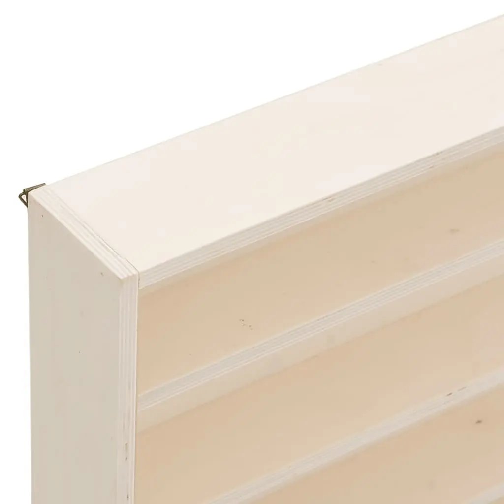 Wooden Wall Mounted Display Cabinet with Doors 4 Shelves Collector Storage Case