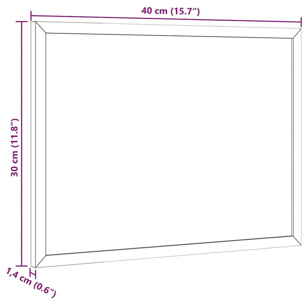 Magnetic Whiteboard Dry Erase Board Lacquer-Coated Surface 40x30cm Pine Wood Frame