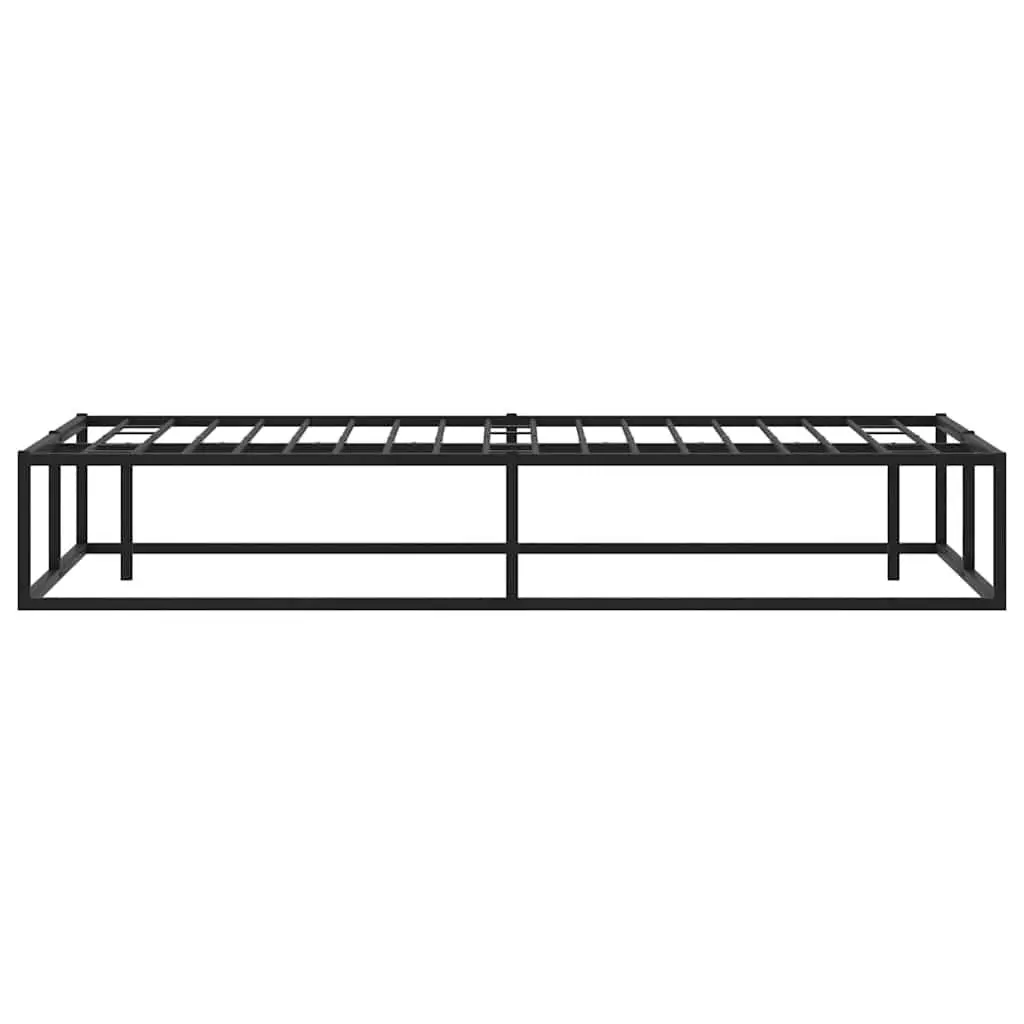 Metal Bed Frame Slatted Base 153x203 cm Black