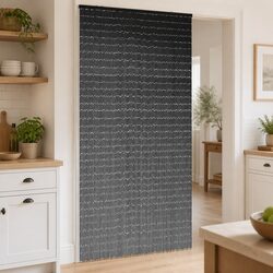 Insect Door Curtain Grey 120x220 cm Bamboo Fly Screen Pest Barrier Privacy