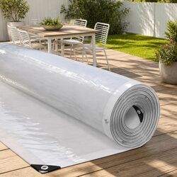 Clear Tarpaulin with Eyelets 3x4 m Polyethylene Transparent Waterproof Cover