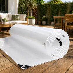Clear Tarpaulin Transparent PVC Sheet 3x5m with Eyelets Garden Outdoor Cover