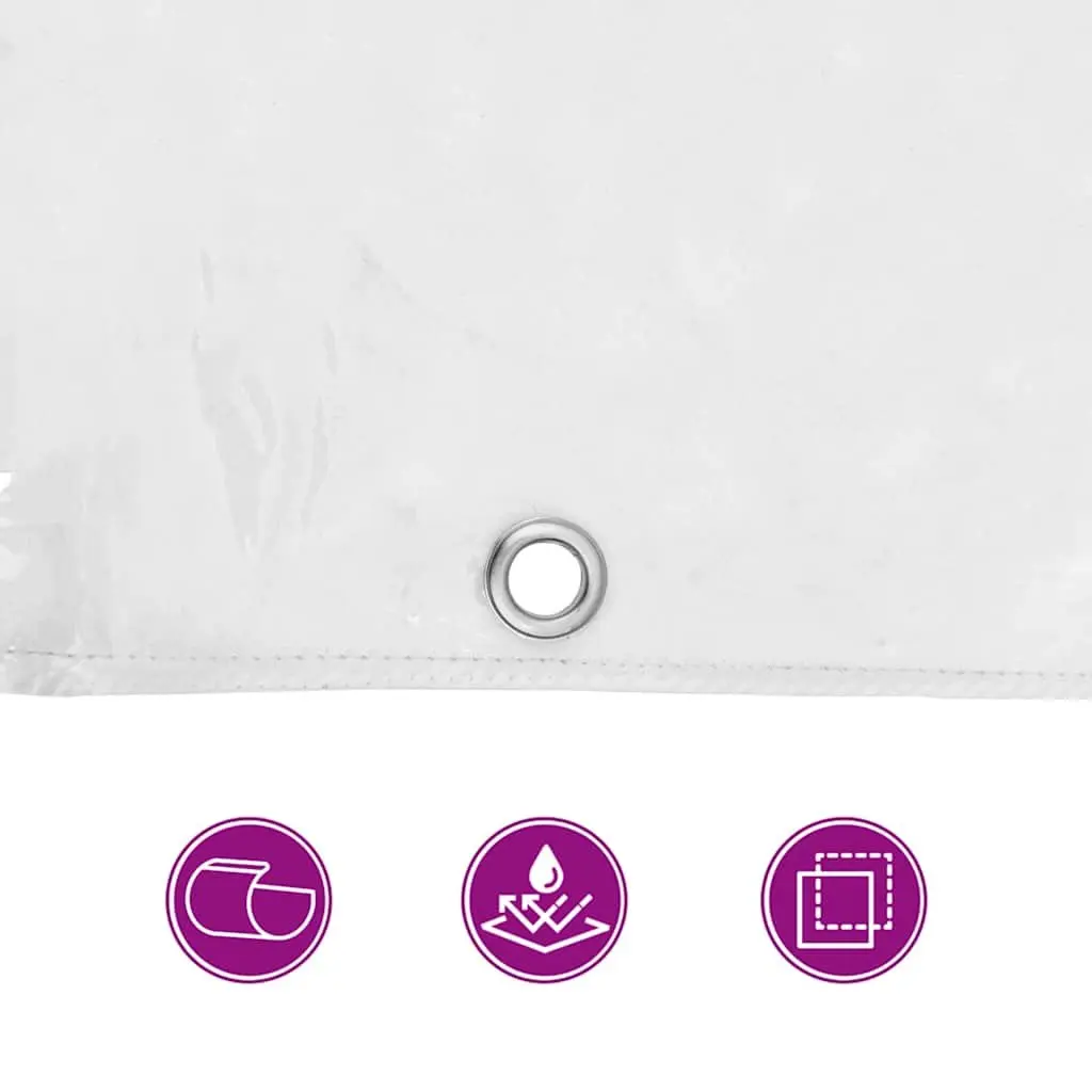 Clear Tarpaulin Transparent PVC Sheet 3x5m Water-resistant with Eyelets