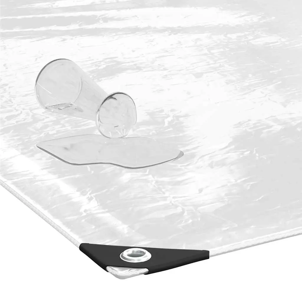 Clear Tarpaulin Transparent PVC Sheet 3x5m Water-resistant with Eyelets