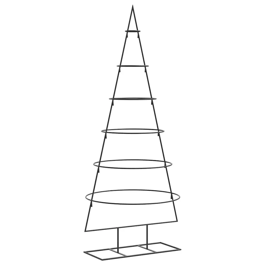 Metal Christmas Tree Decoration Black 150cm Modern DIY Seasonal Holiday Decor