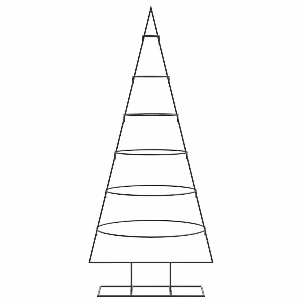 Metal Christmas Tree Decoration Black 150cm Modern DIY Seasonal Holiday Decor