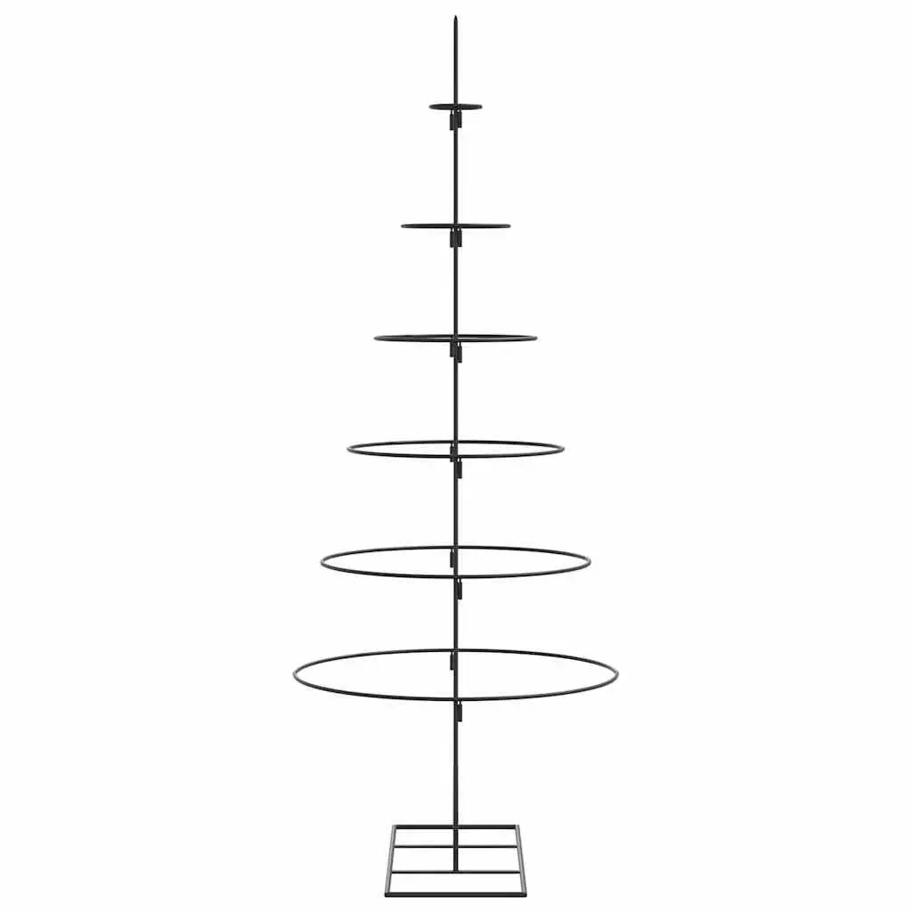 Metal Christmas Tree Decoration Black 150cm Modern DIY Seasonal Holiday Decor