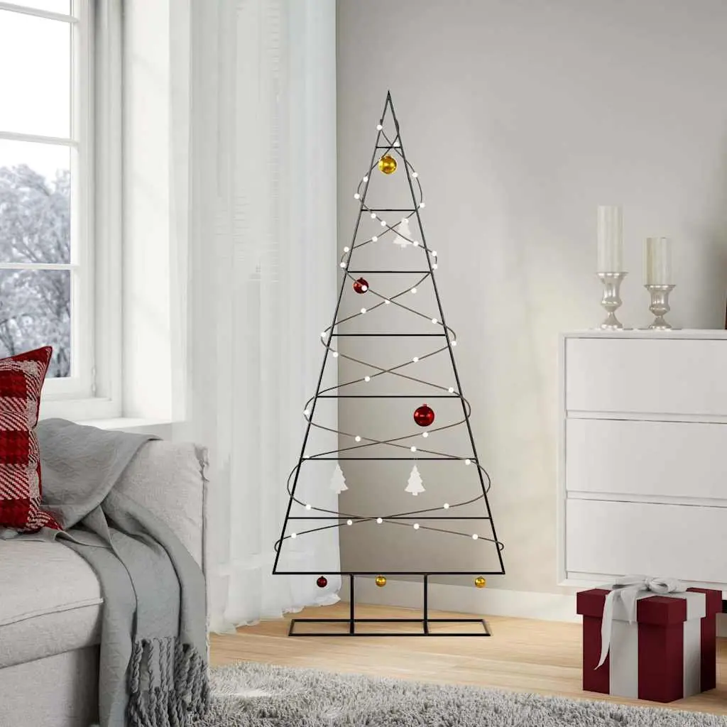 Metal Christmas Tree Decoration 150cm Black DIY Modern Holiday Decor Stand Frame