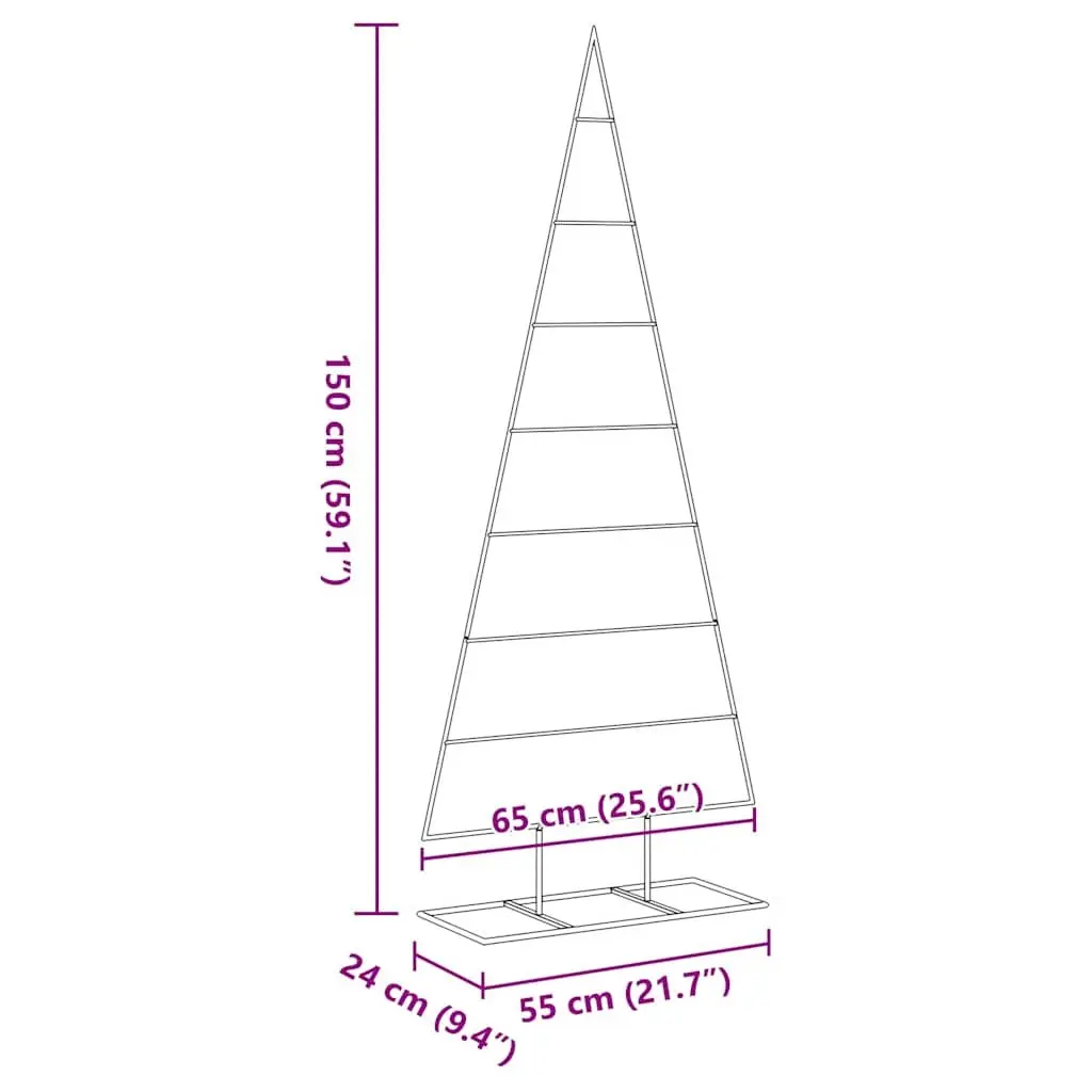 Metal Christmas Tree Decoration 150cm Black DIY Modern Holiday Decor Stand Frame