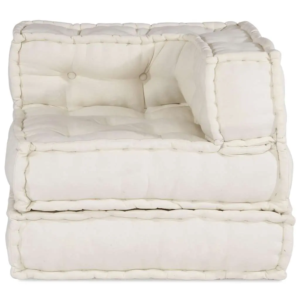 Modular Sofa Unit Soft Cushion 70x70x54 Cream Cotton