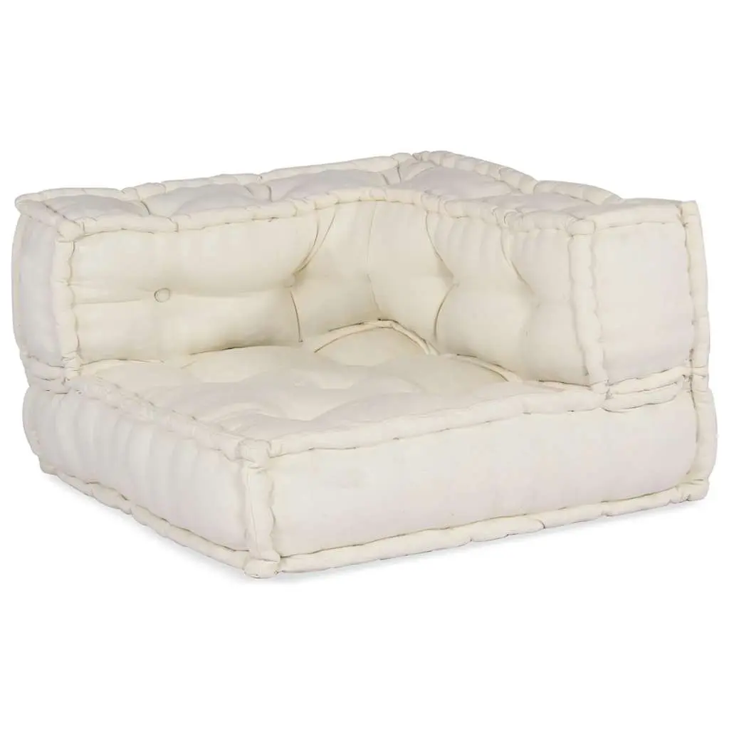 Modular Sofa Unit Soft Cushion 70x70x54 Cream Cotton