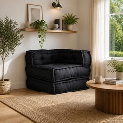 Modular Sofa Unit Floor Cushion Anthracite Lounge Seating Versatile Comfort