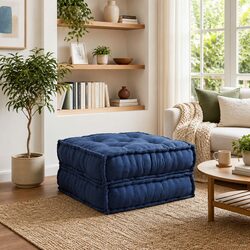Modular Sofa Unit Blue Fabric 70x70x36cm Indoor Outdoor Lounge Cushion Seating