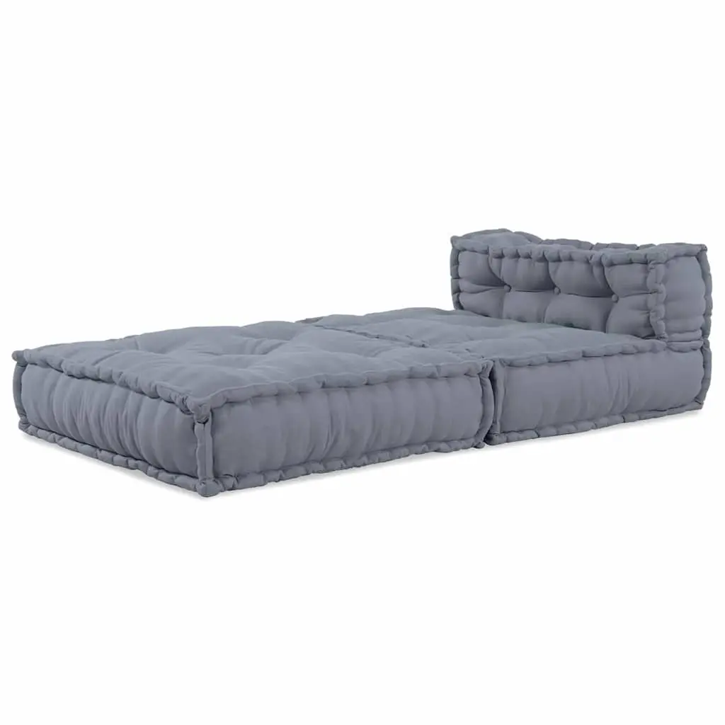 Modular Sofa Unit Grey Fabric 70x70x56cm Cushioned Seating Indoor Outdoor Lounge