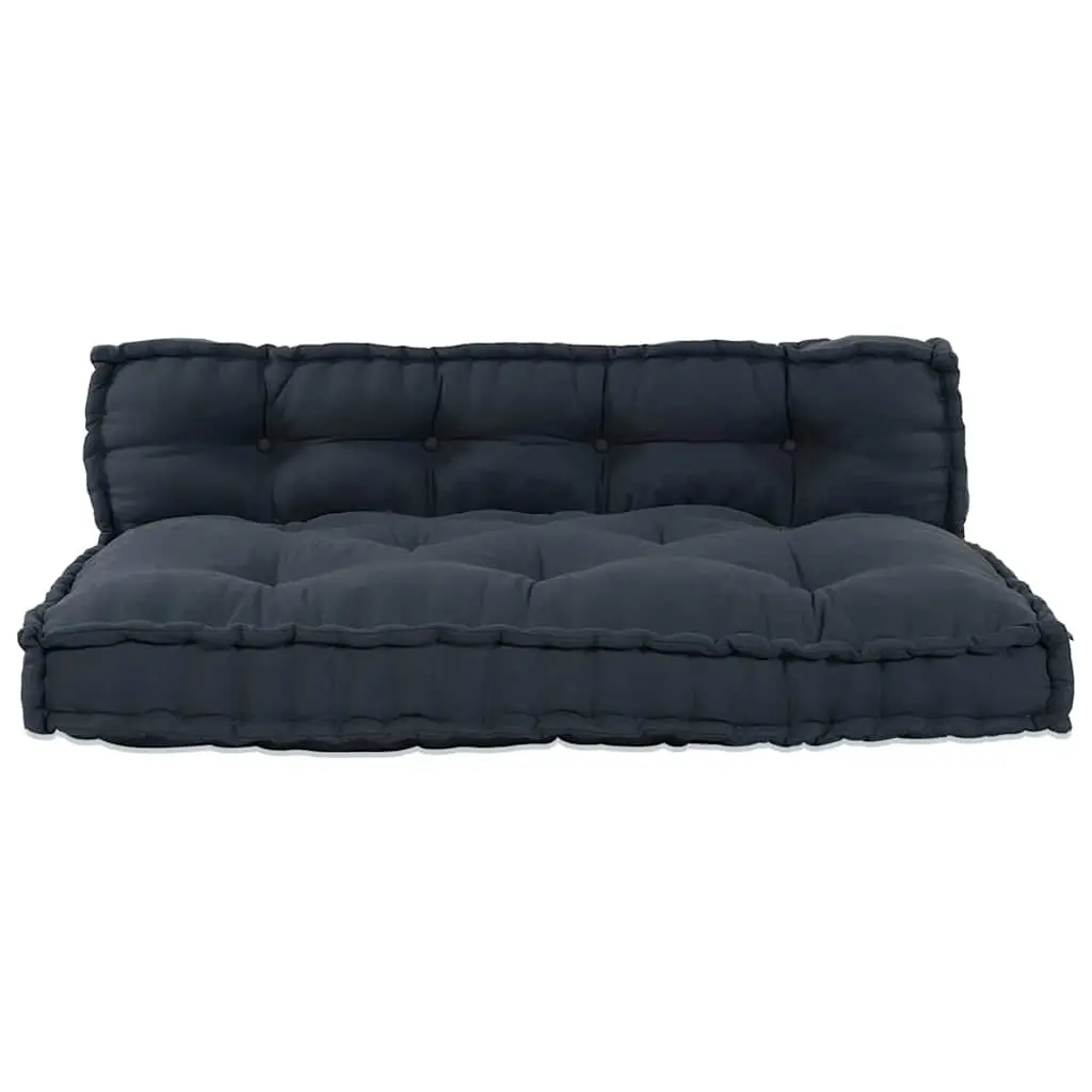 Pallet Sofa Cushion 2 pcs Anthracite 120 x 80 x 38 cm Fabric Upholstery Modern