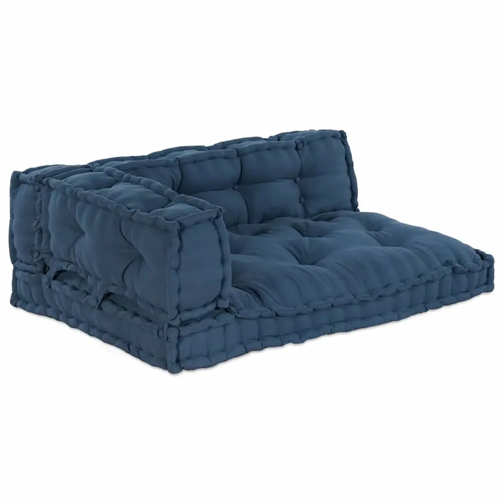 Pallet Sofa Cushion 3 pcs Blue 120 x 80 x 38 cm Modular Seating Foam Fabric