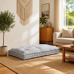 Pallet Sofa Cushion Grey 120 x 80 x 12 cm Modular Fabric Indoor Outdoor Seating
