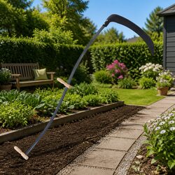 Scythe 145cm Grass Cutting Tool Garden Weeds Harvesting Blade Grinding Stone