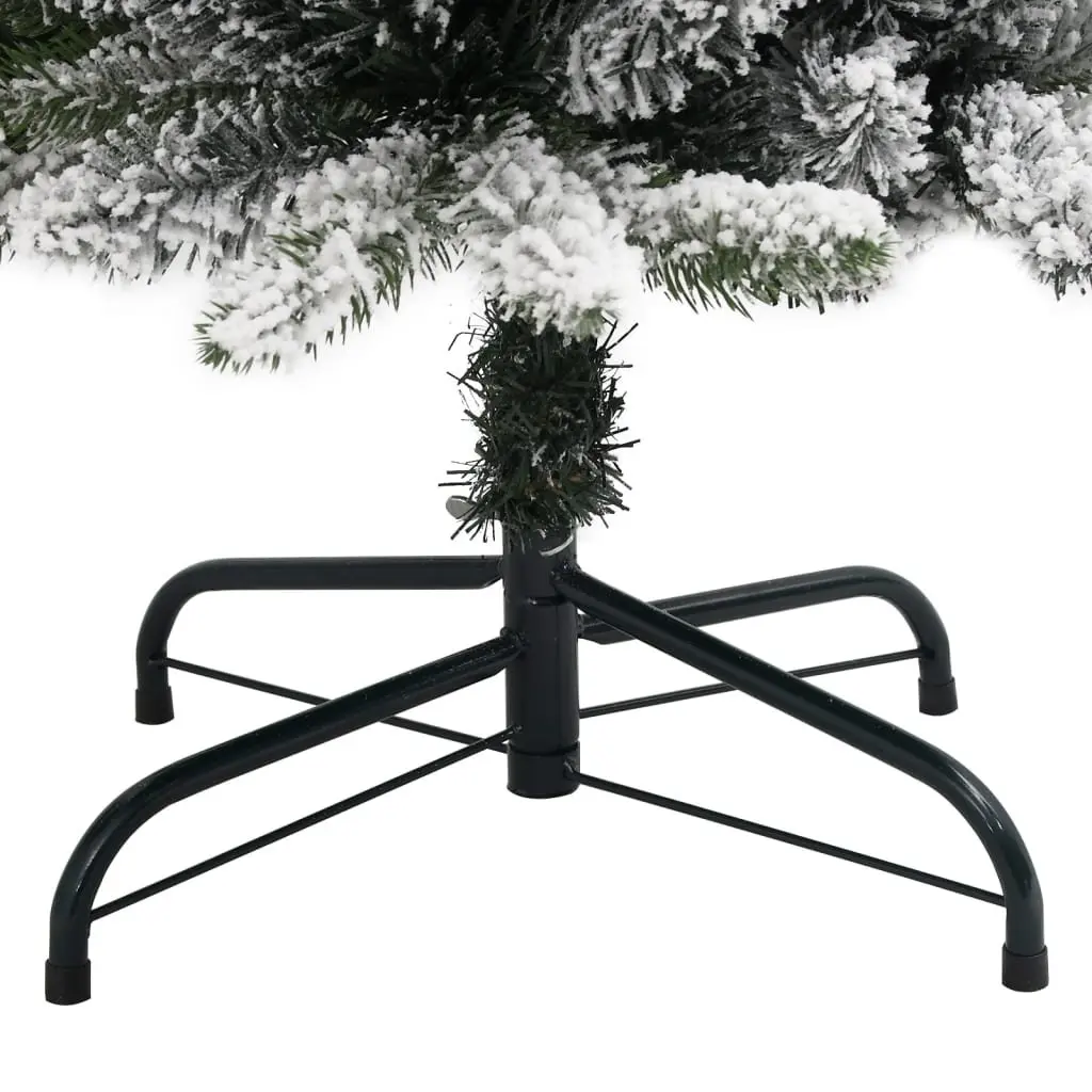 Artificial Slim Christmas Tree 120cm White Flocked Snow PVC PE Realistic Bushy