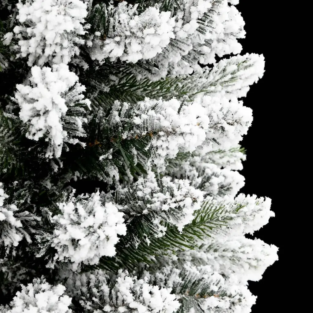 Artificial Slim Christmas Tree 150cm Flocked White Snow Bushy Realistic Seasonal