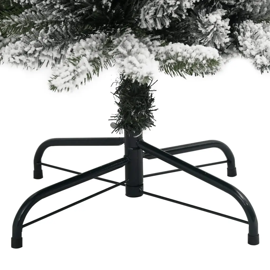 Artificial Slim Christmas Tree 150cm Flocked White Snow Bushy Realistic Seasonal