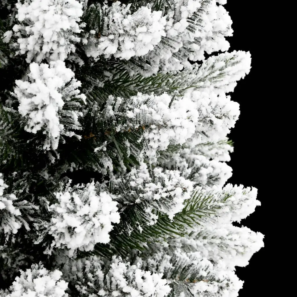 Artificial Slim Christmas Tree 240cm Flocked Snow White Bushy PVC PE Xmas Decor