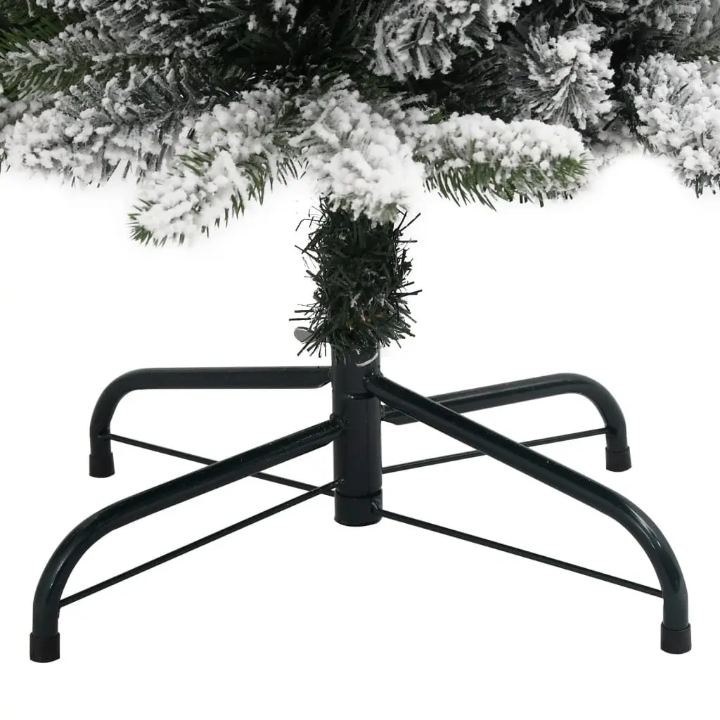 Artificial Slim Christmas Tree 240cm Flocked Snow White Bushy PVC PE Xmas Decor