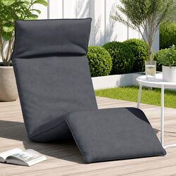 Folding Sun Lounger Anthracite Reclining Garden Beach Chair 5 Positions Portable