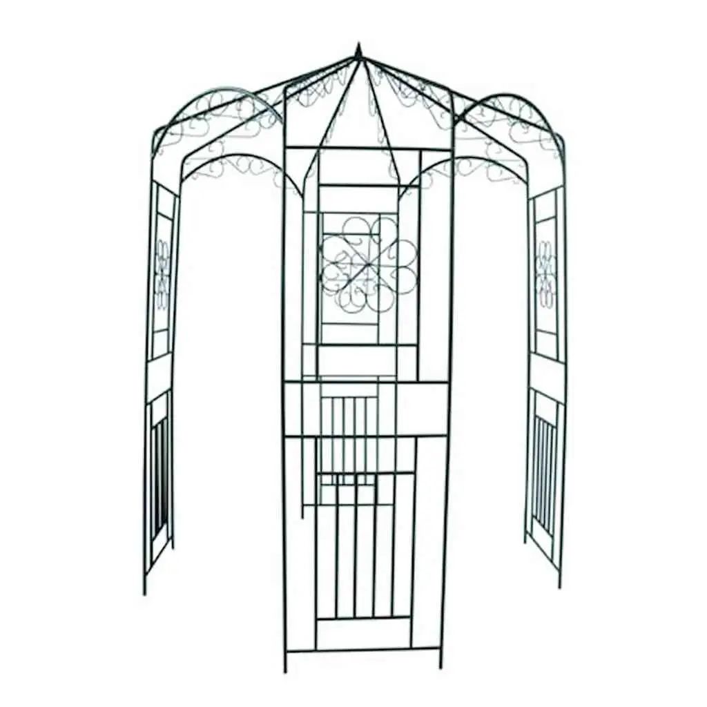 Garden Arch 250cm Outdoor Metal Arbour Climbing Rose Trellis Structure