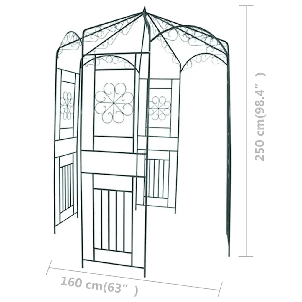 Garden Arch 250cm Outdoor Metal Arbour Climbing Rose Trellis Structure