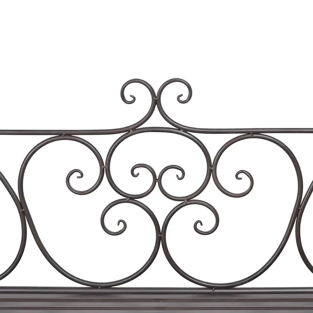 Garden Bench Metal Frame Weatherproof 132cm Brown