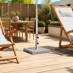 Granite Parasol Base Umbrella Holder 20kg Grey Outdoor Garden Patio Stand