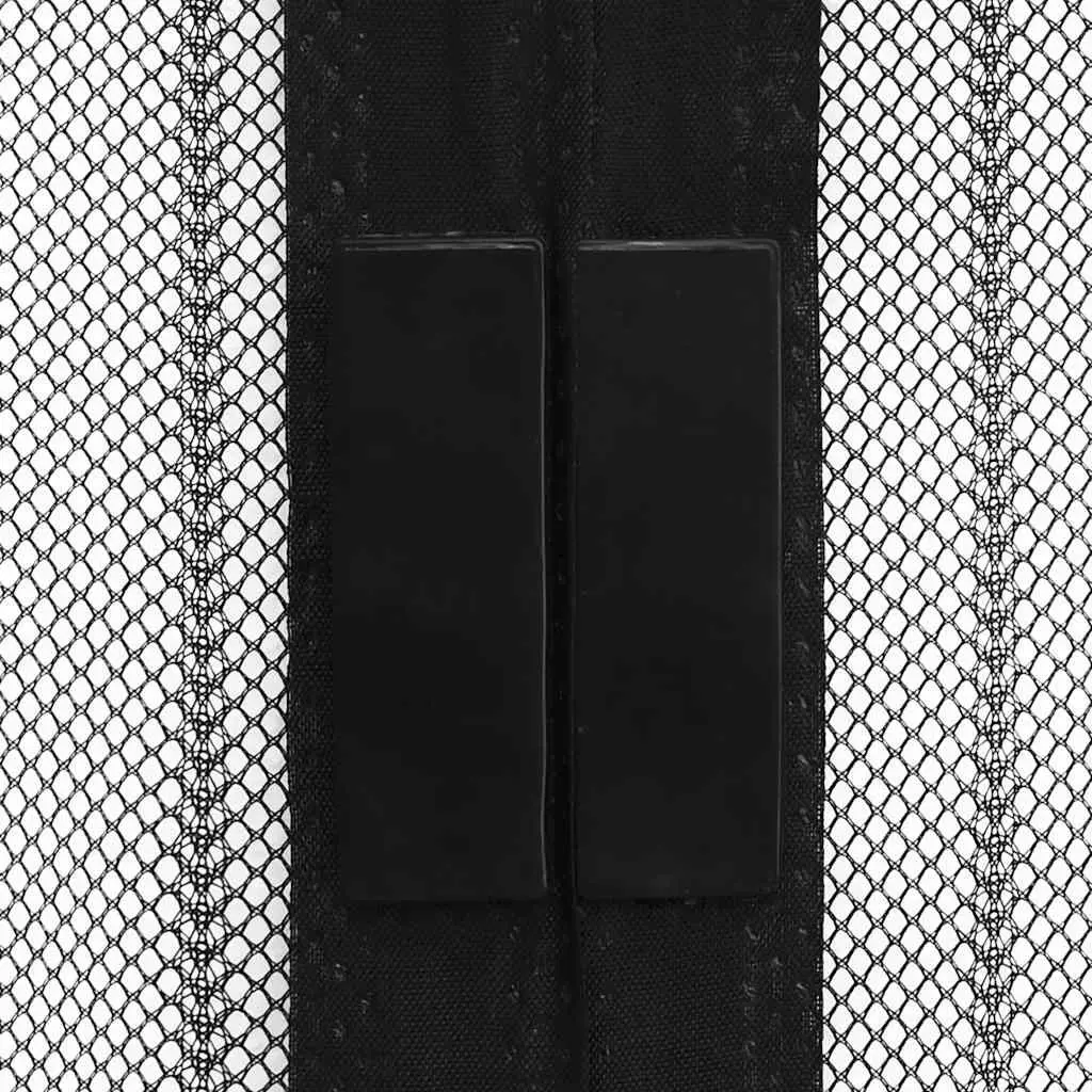 Insect Door Curtain Waterproof Polyester Mesh 210 x 100 cm Black 2 pcs