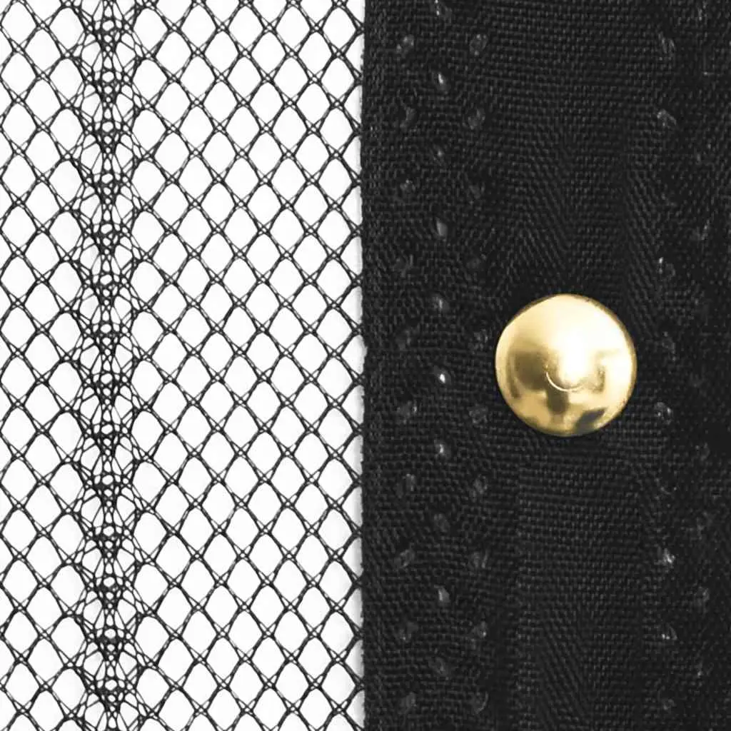 Insect Door Curtain Waterproof Polyester Mesh 210 x 100 cm Black 2 pcs