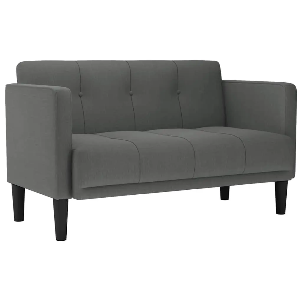 Loveseat Sofa Dark Grey 111cm Two Seater Compact Living Room Furniture