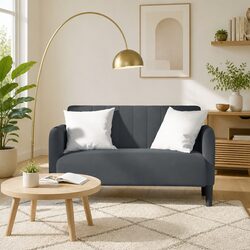 Loveseat Sofa 109cm Grey Velvet Compact Two-Seater Furniture Living Room Couch