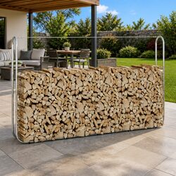Firewood Rack 250x25x150 cm Log Storage Holder Galvanised Steel Garden Outdoor
