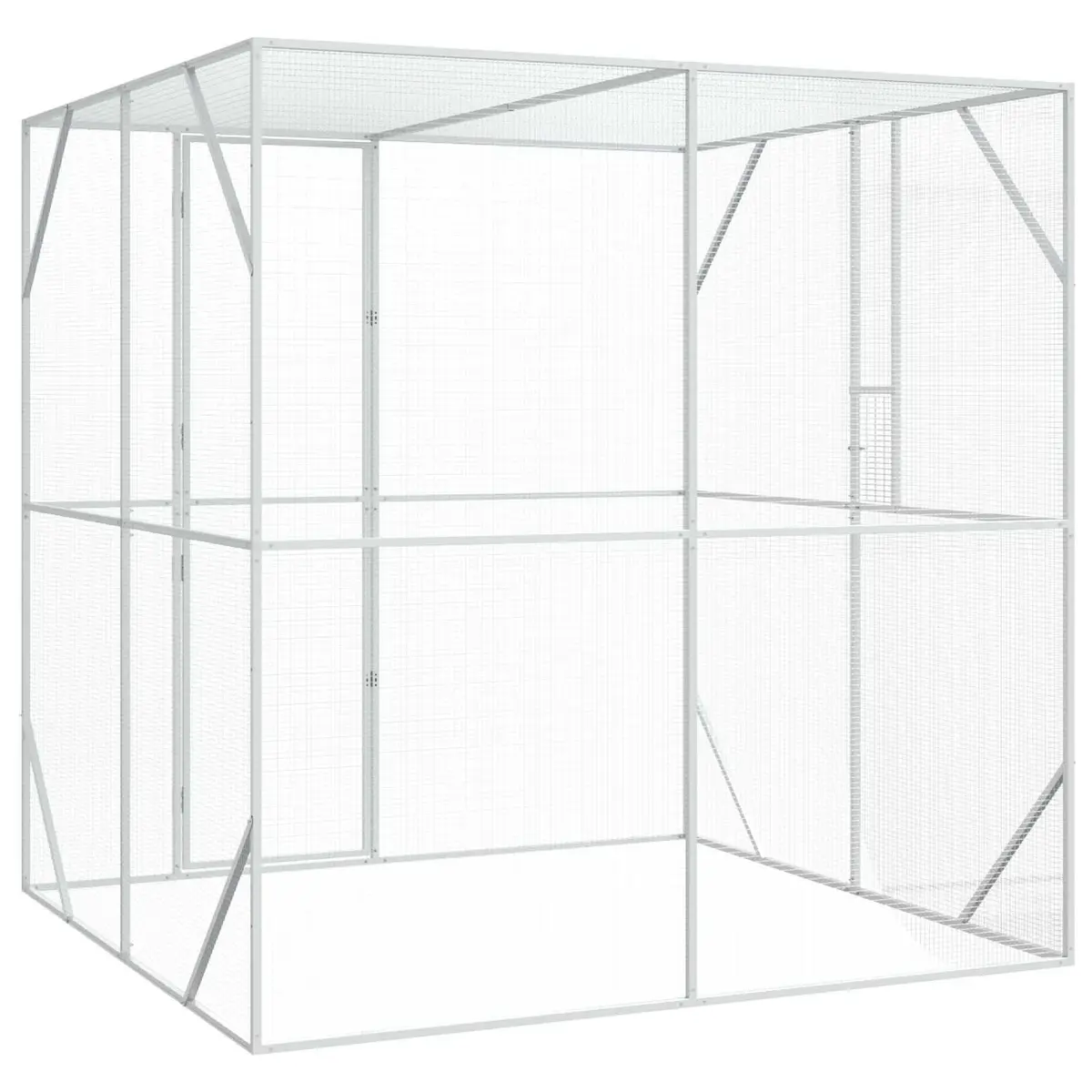 Outdoor Bird Cage Galvanised Steel Anthracite 209 x 202 x 214 cm Garden Aviary