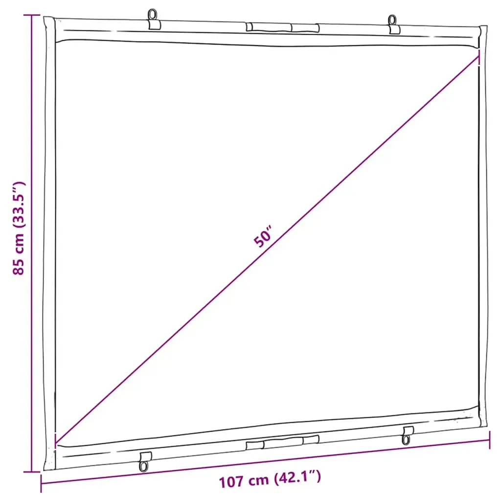 Projection Screen Wall-Hanging 50 Inch 4:3 Aspect Ratio Matte Display Home