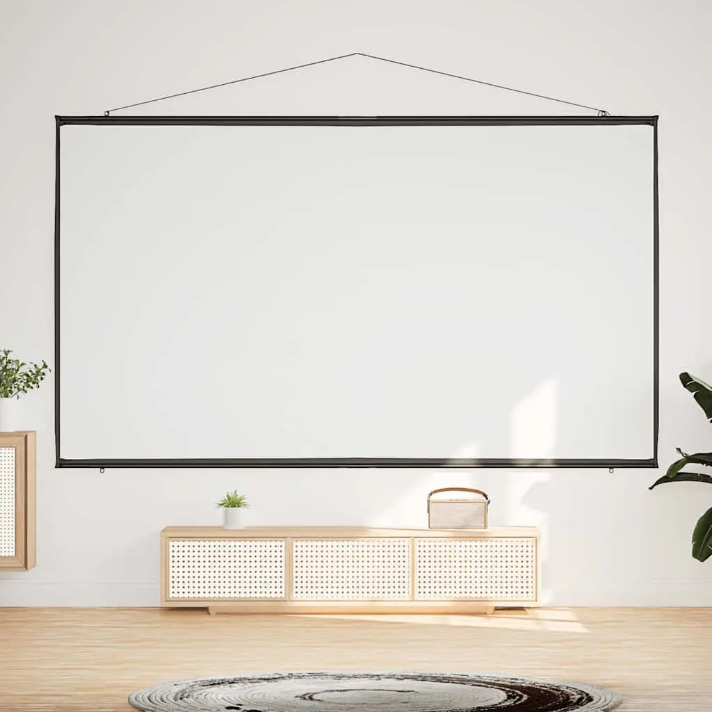 Projection Screen Wall-Hanging 108 Inch Matte White Polyester for Home Theater Classroom Office Conference Room