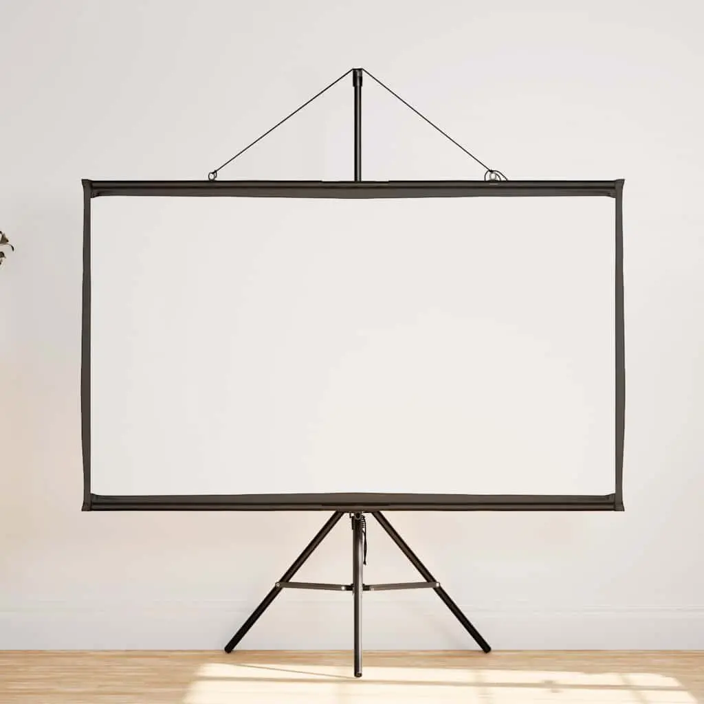 72 Inch Projection Screen Tripod Stand Matte White Surface Home Theater Classroom Conference