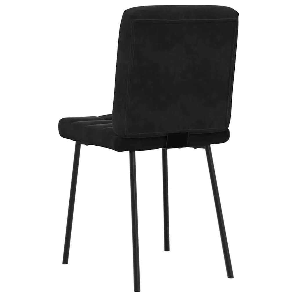 Dining Chairs Soft Velvet Fabric Black 2 pcs Metal and Wood Frame