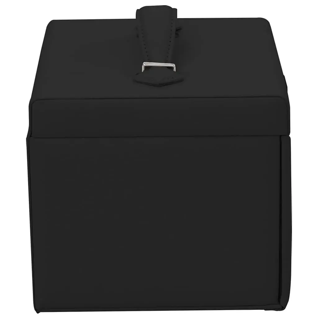 Jewellery Box 4-Layer Organiser with Mirror Lock Handle Black
