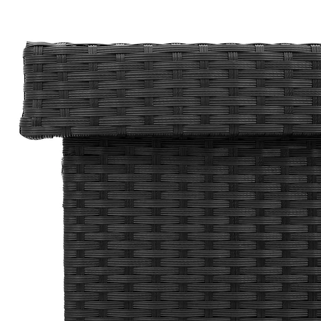 Outdoor Storage Box with Wheels PE Rattan 160x55x75cm Black
