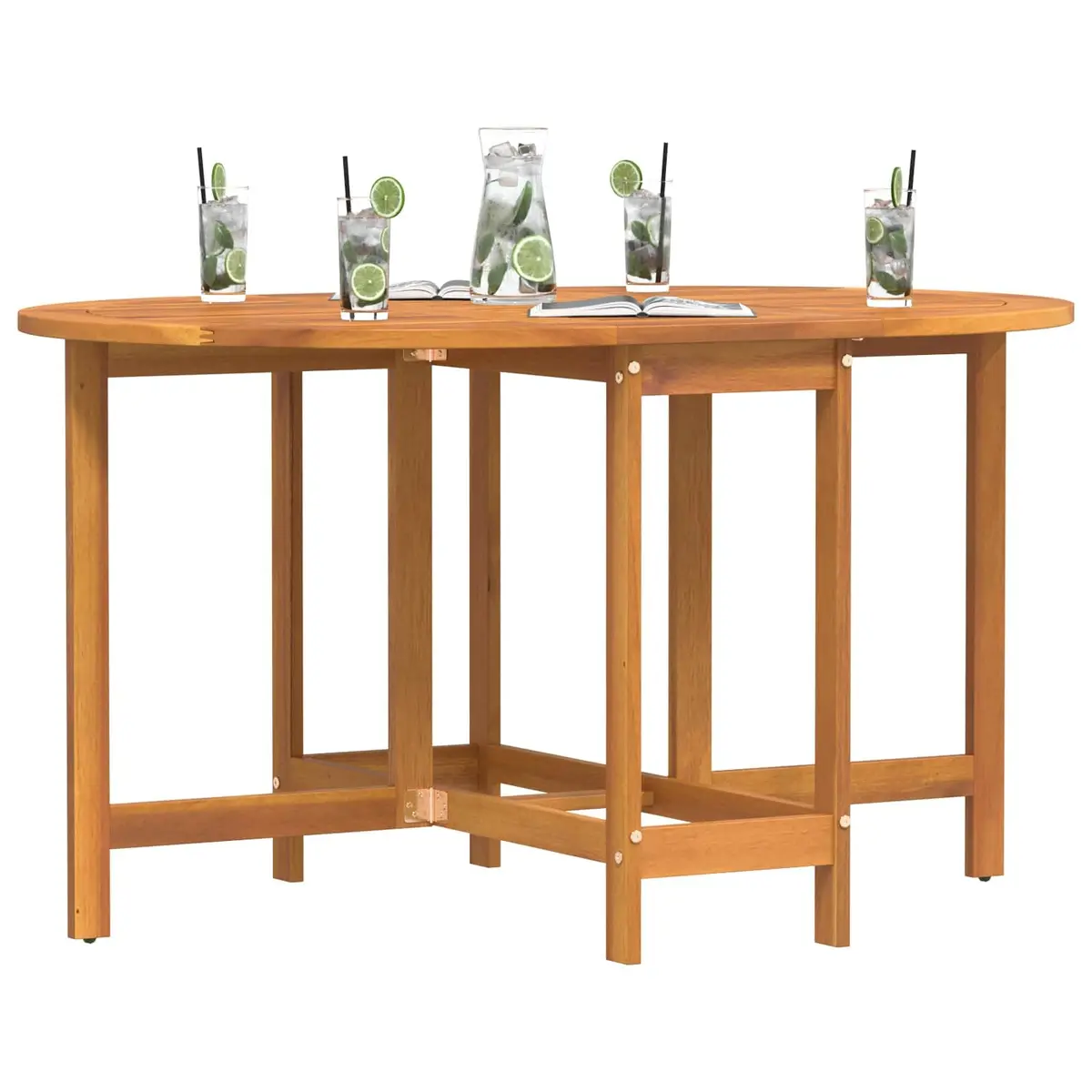 Folding Garden Table Acacia Wood Brown Outdoor Dining Furniture