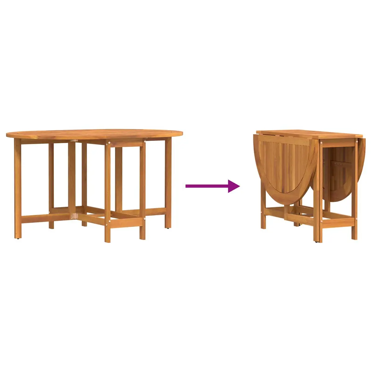 Folding Garden Table Acacia Wood Brown Outdoor Dining Furniture